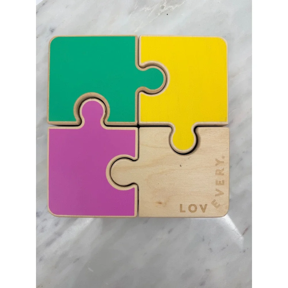 Lovevery Wooden Interlocking Puzzle Toddler Learning Toy Multi Color